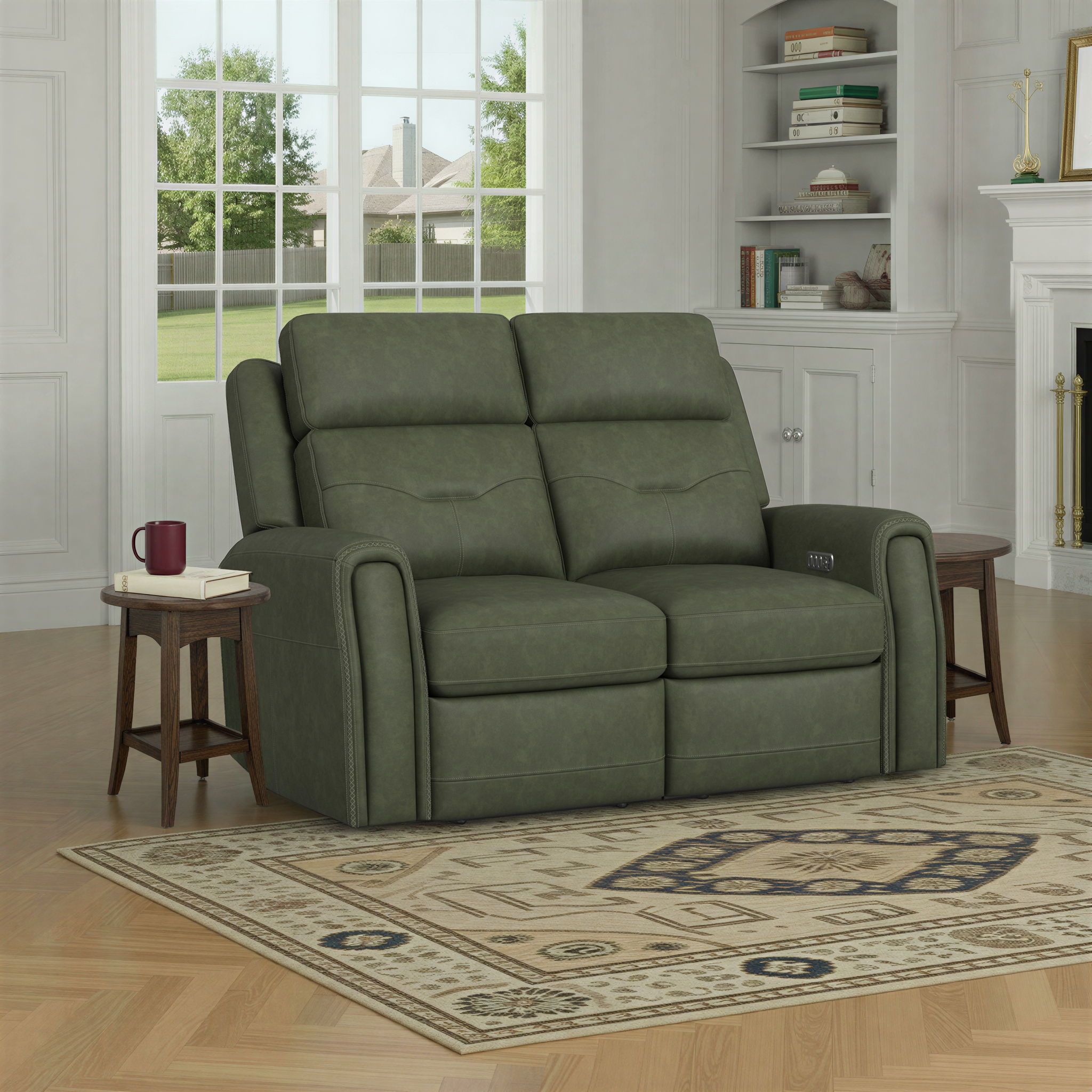 Felix - Power Reclining Loveseat With Console, Power Headrest, Lumbar, Heat & Massage
