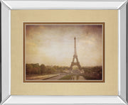 Tour De Eiffel By H. Jacks - Mirror Framed Print Wall Art - Light Brown