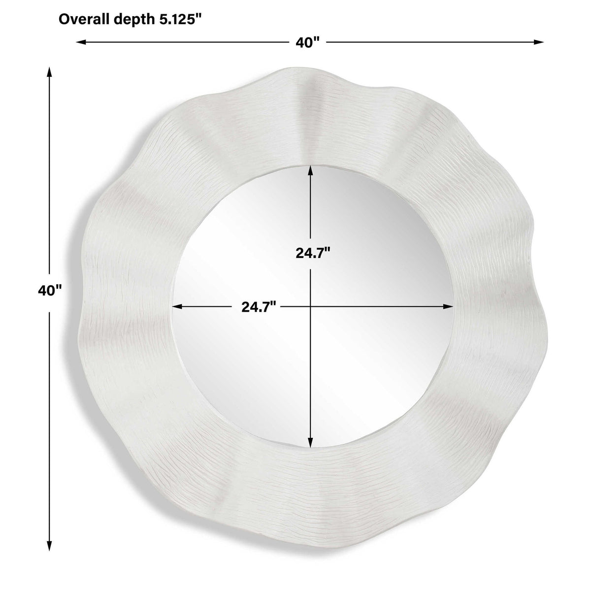 Wave Length - Round Mirror - White