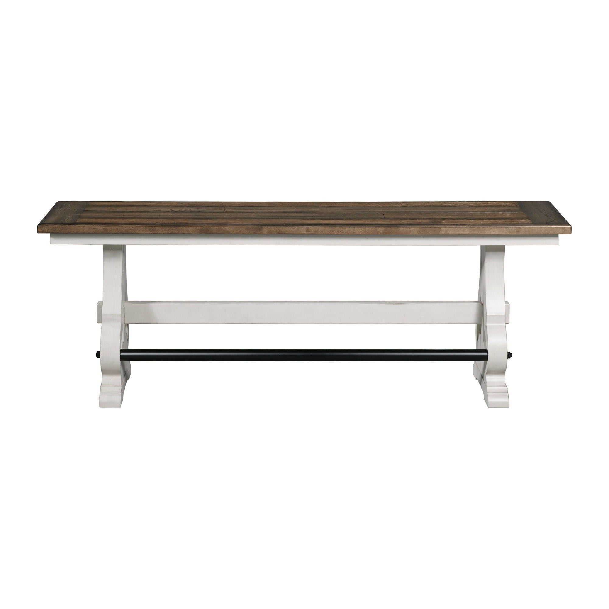 Drake - Backless Counter Bench - Rustic White / French Oak