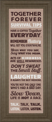 Survival Tips I By The Vintage Collection - Framed Print Wall Art - Light Brown