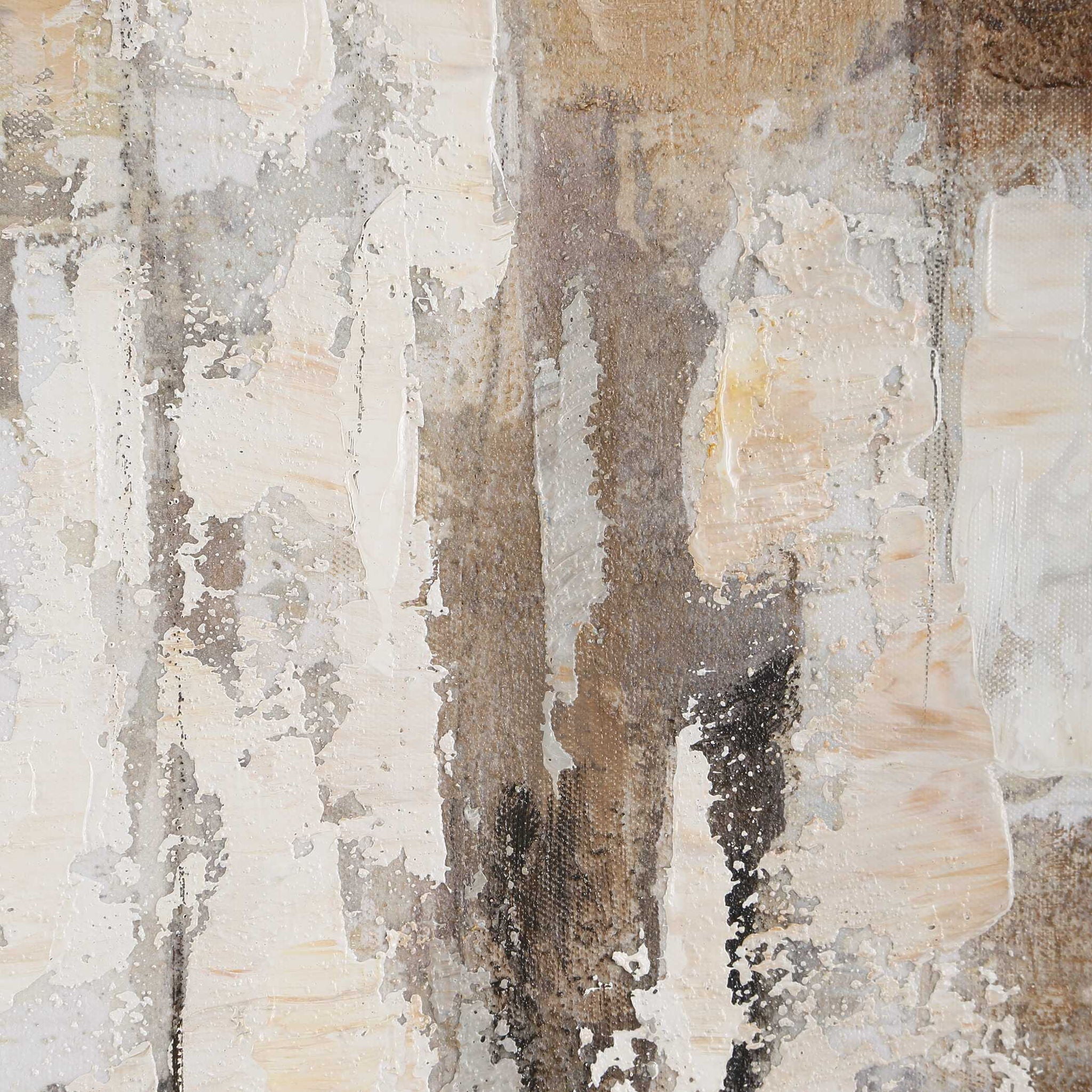 Time To Time - Hand Painted Abstract Art - Black / Brown / Gray / White / Woodtone