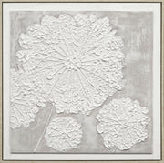 "Textured Elegance I" Hand-Painted Canvas In Frame - Neutral / Gray