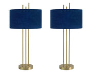 "Velvet Radiance" Metal Table Lamp (Set of 2) - Plated Gold Fiish