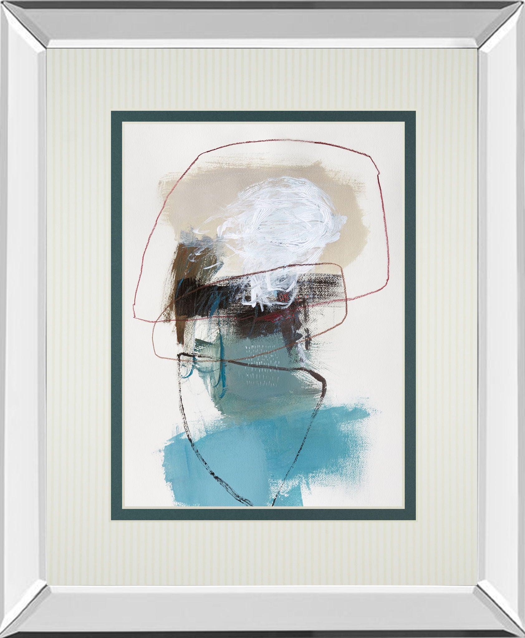 In The Middle II By Barnes Mirrored Frame - Beige