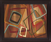 Overlapping Shapes - 28" x 34" Framed Wall Art - Dark Brown