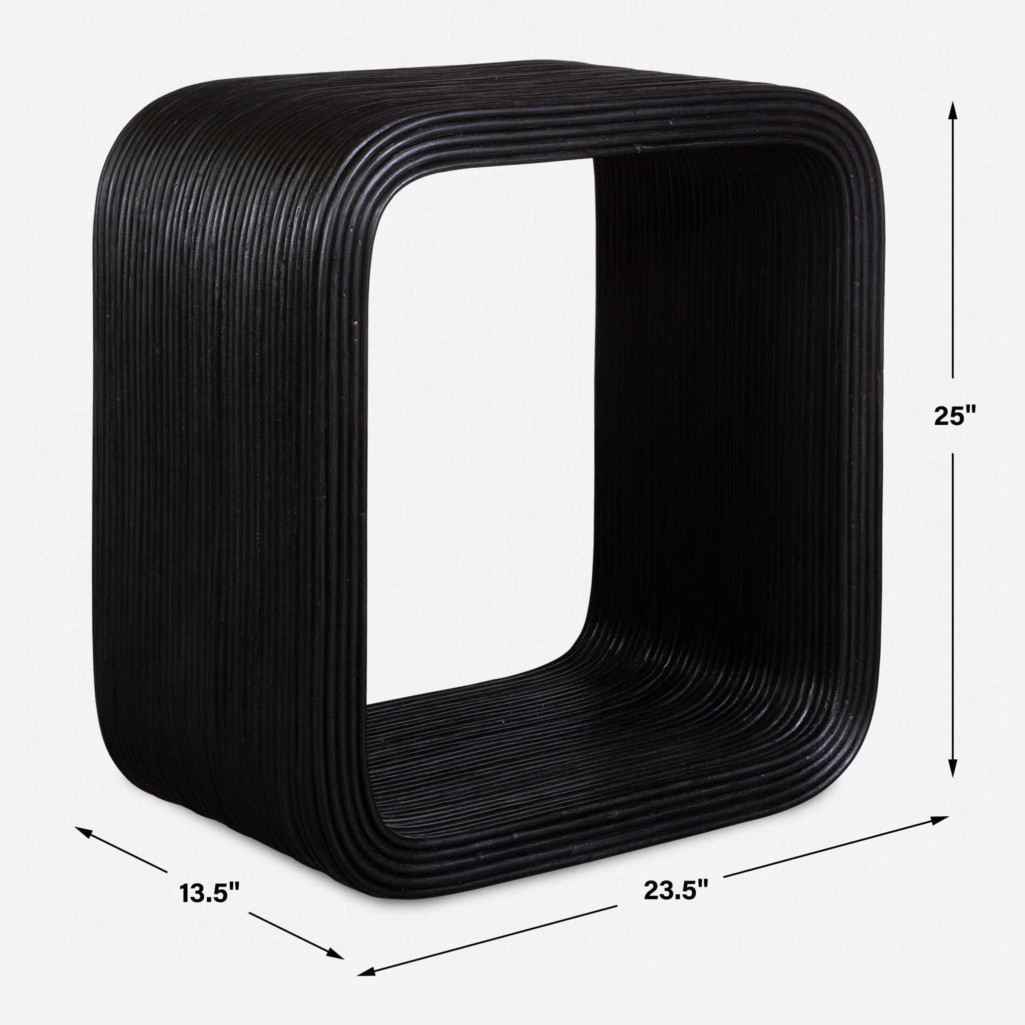 Compton - Rattan Side Table - Black