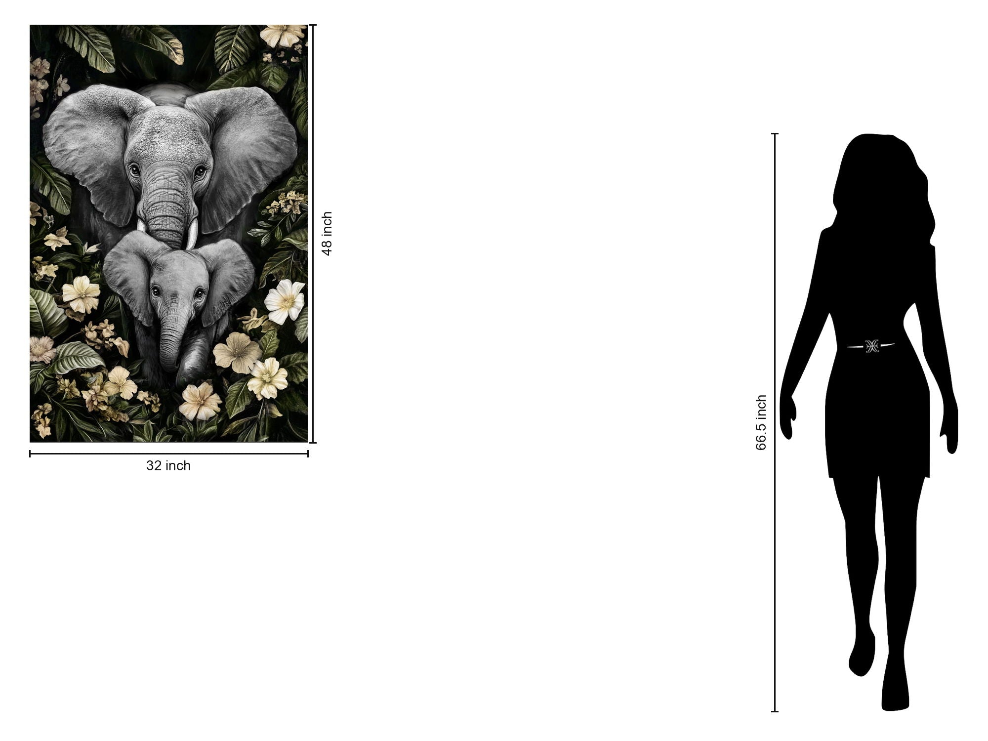 Gentle Giants Haven - 32" x 48" Framed Wall Art - Dark Gray
