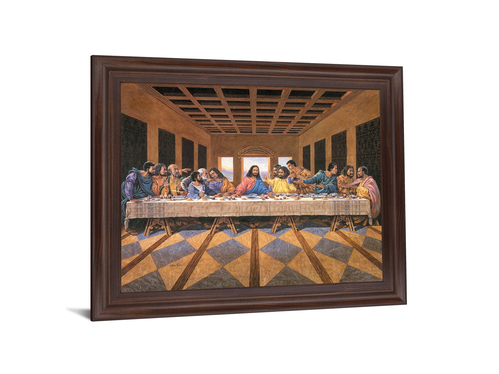 Gathered Reflections - 28" x 34" Framed Wall Art - Dark Brown