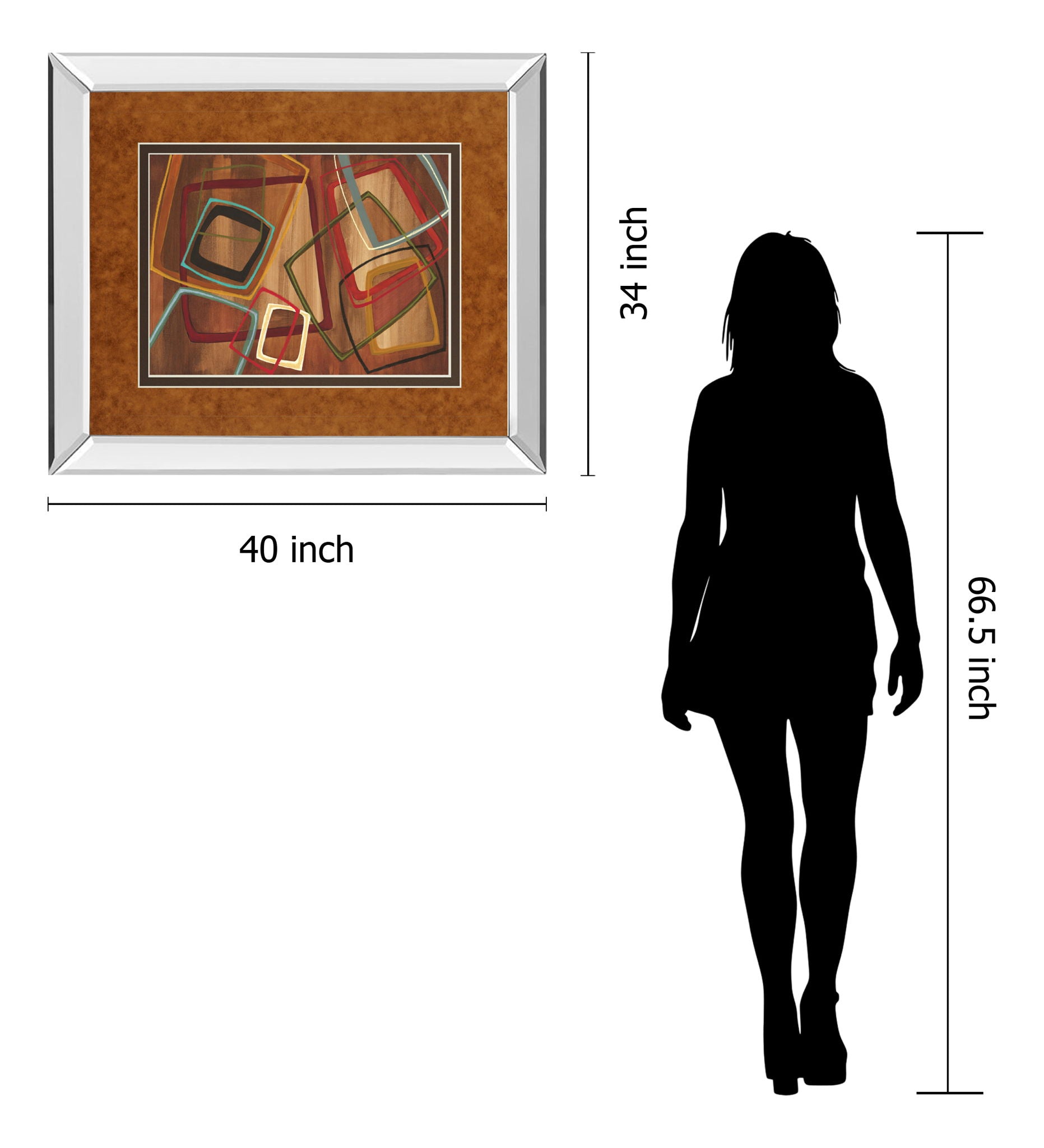 Twenty Tuesday I By Jeni Lee - Mirror Framed Print Wall Art - Light Brown