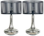 Silver Nocturne - 30 X 18 - Glass Table Lamp (Set of 2) - Antiqued Silver Mercury Glass