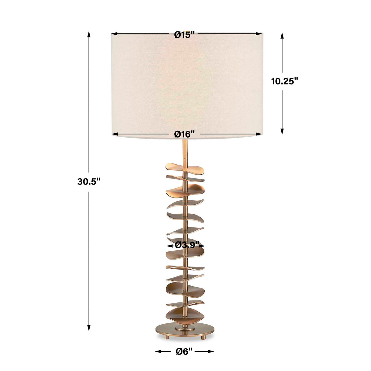 Akoa - Metal Disc Table Lamp - Brass,Gold