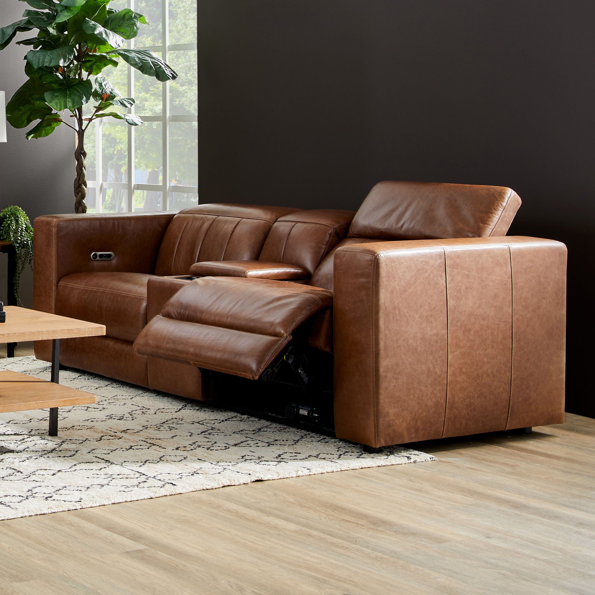 Austin - Power Reclining Loveseat With Console And Power Headrests - Chestnut