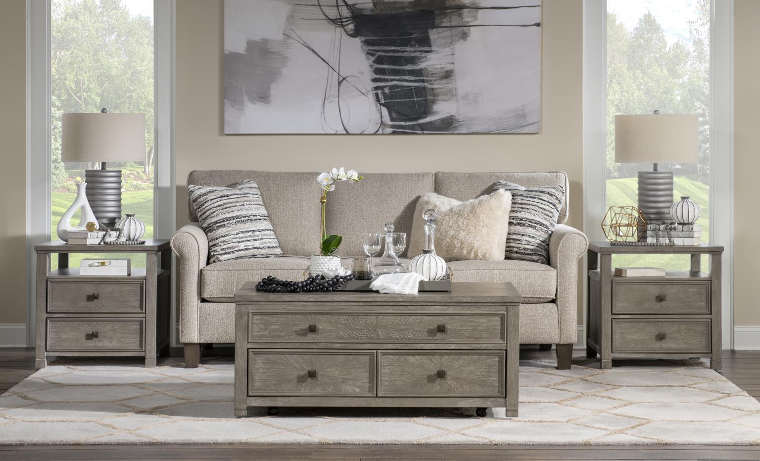 Lena - Lift Top Cocktail Table With Casters - Mink