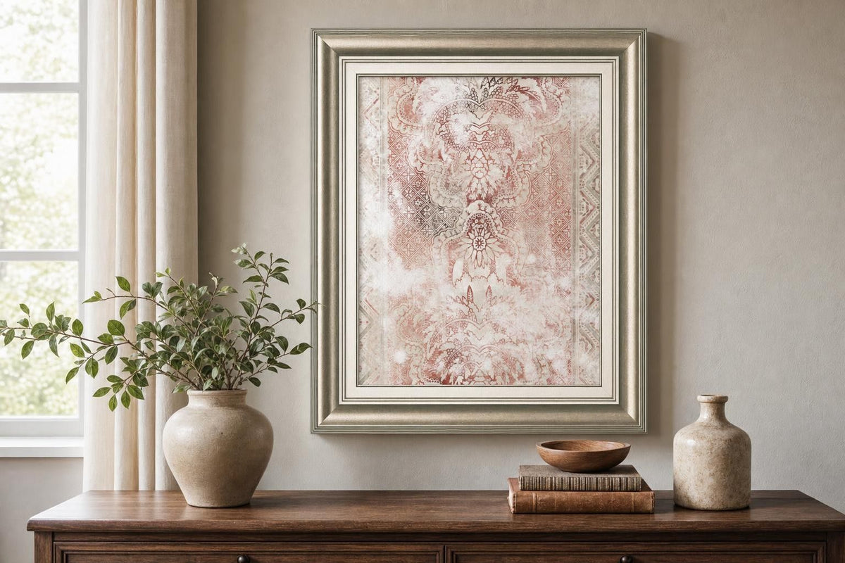 22x26 World Traveler Textile III By June Erica Vess - Pink