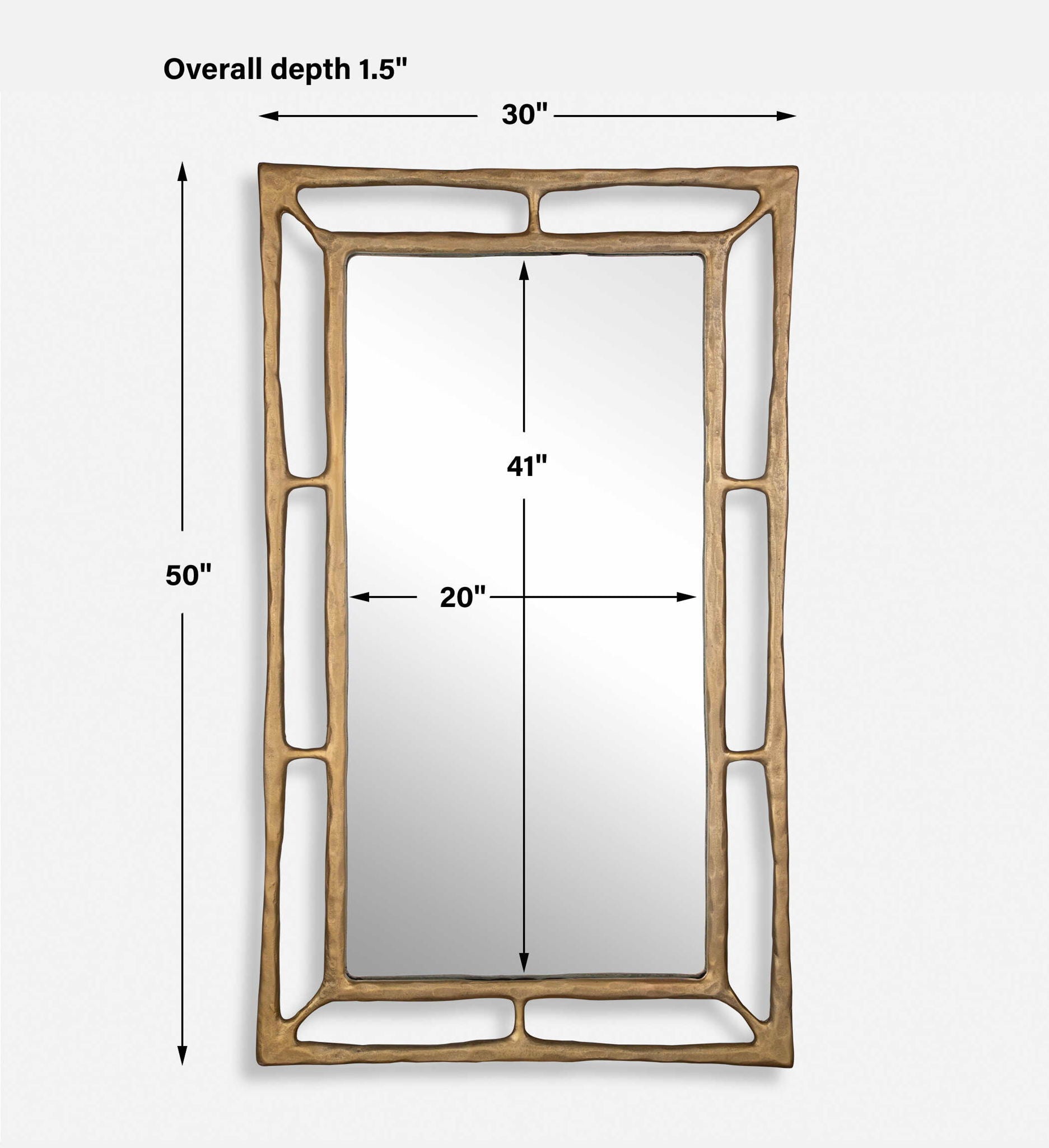 Felix - Rectangle Mirror - Brass