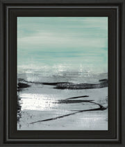 Beach Il By Heather Mcalpine - Framed Print Wall Art - Light Blue