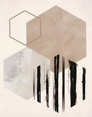 Hexagonal Display I By Daniela Santiago (Framed Small) - Beige