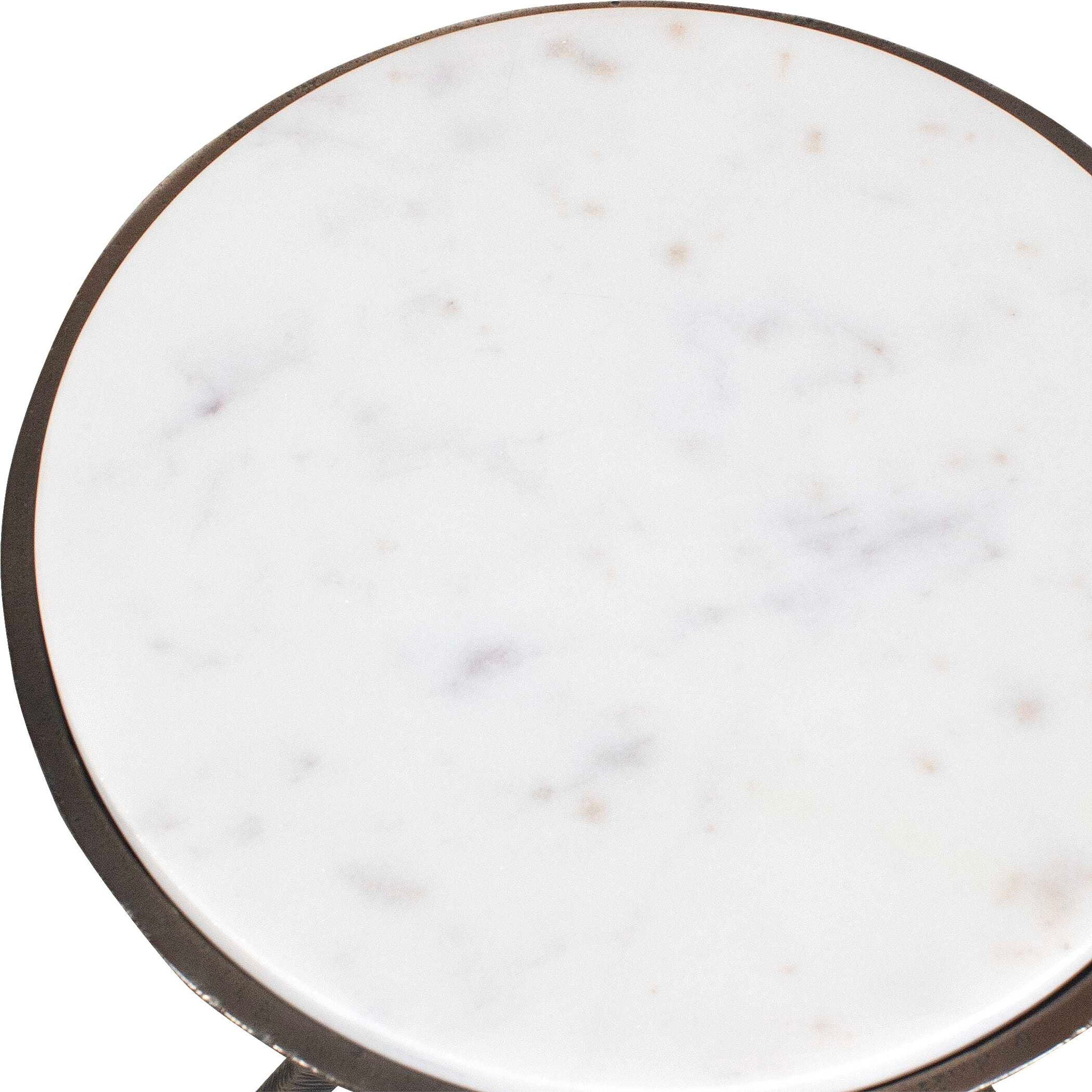 Tilton - Marble Accent Table - Black / White