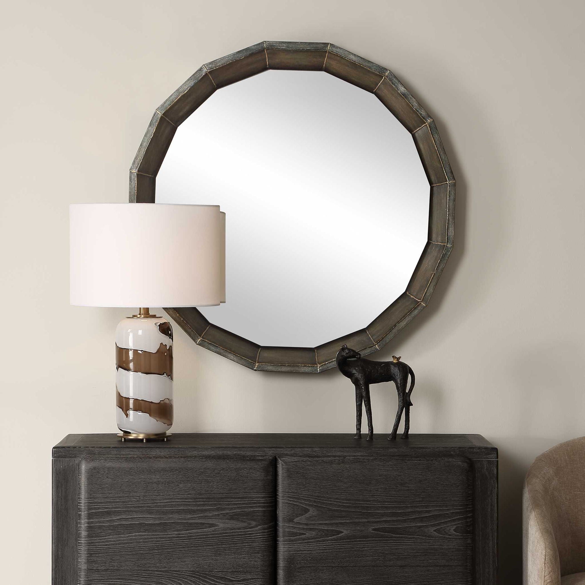 Neve - Round Mirror - Bronze