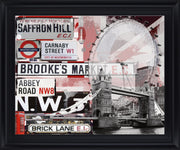 London Fusion - 28" x 34" Framed Wall Art - Dark Gray