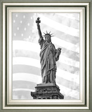 Liberty Flag By Roffman, R. - Framed Print Wall Art - Gray