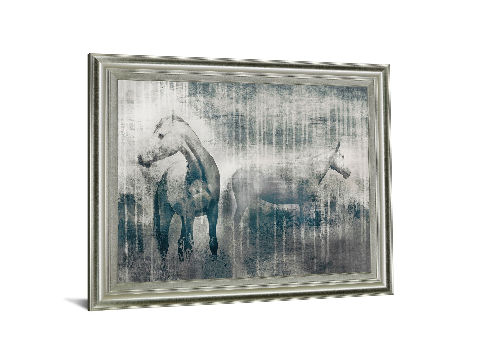Misty Equines - 28" x 34" Framed Wall Art - Gray