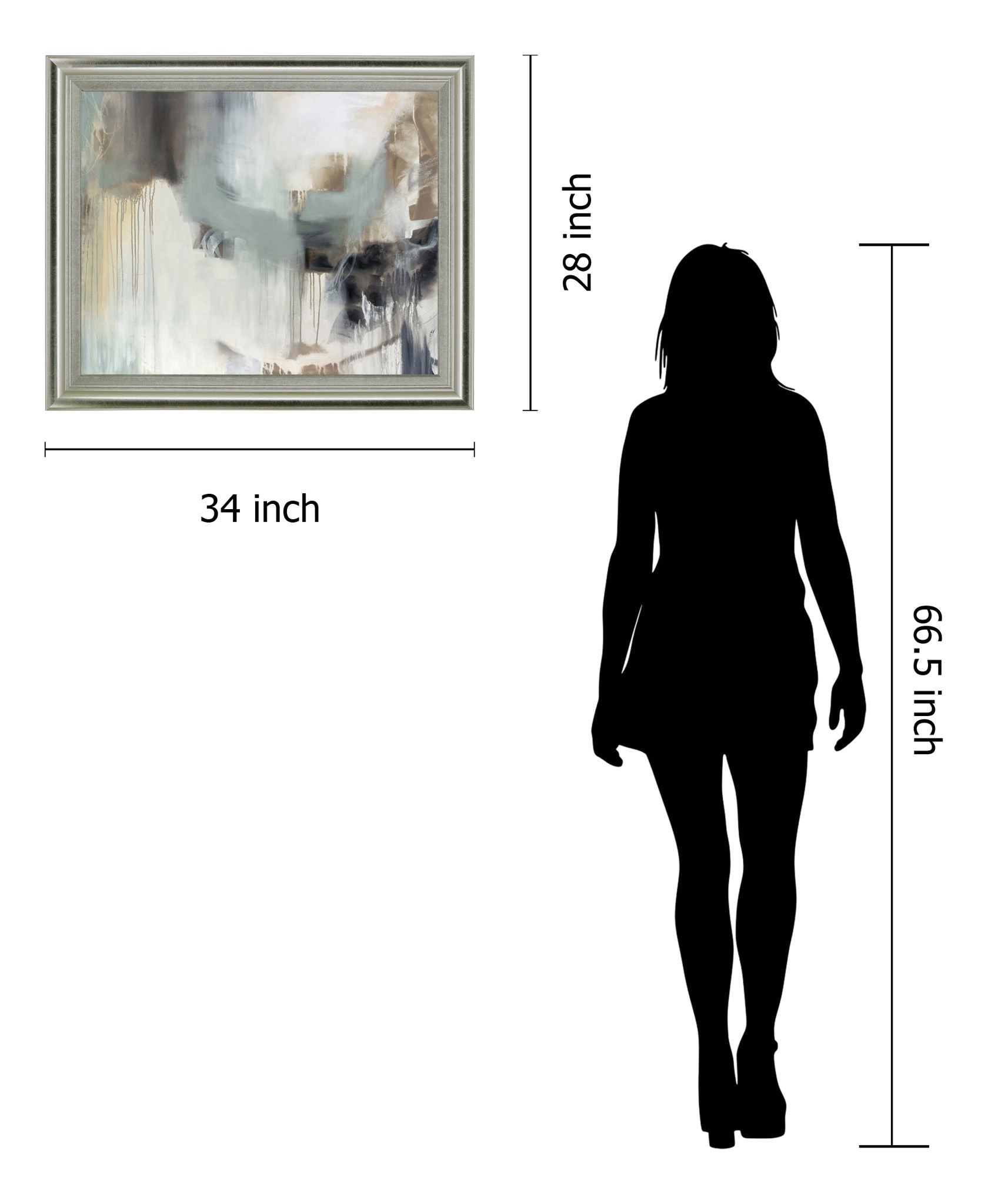 Misty Veil - 28" x 34" Framed Wall Art - Gray