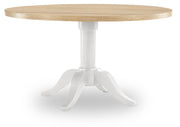 XXX's And OOO's - Complete Round Dining Table - Two Tone