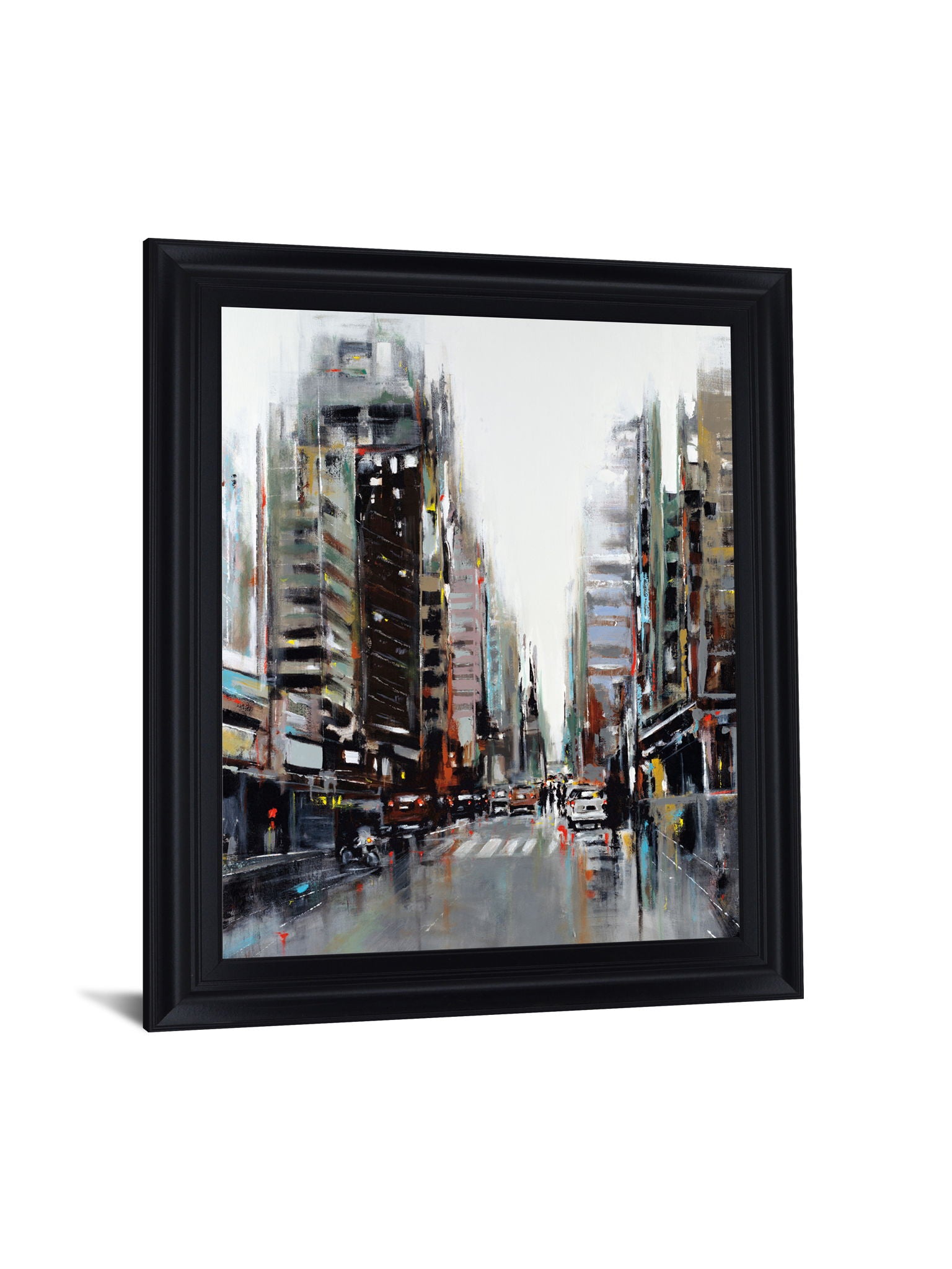 Rainy Avenue - 28" x 34" Framed Wall Art - Dark Gray
