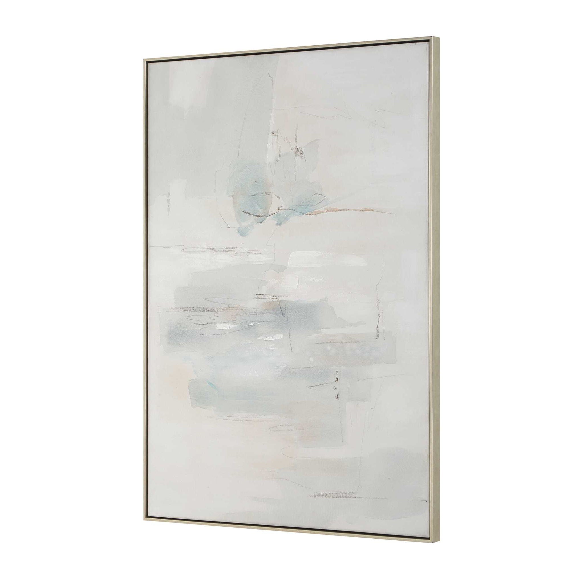 One And Only - Hand Painted Abstract Art - Blue / Brown / Gray / White