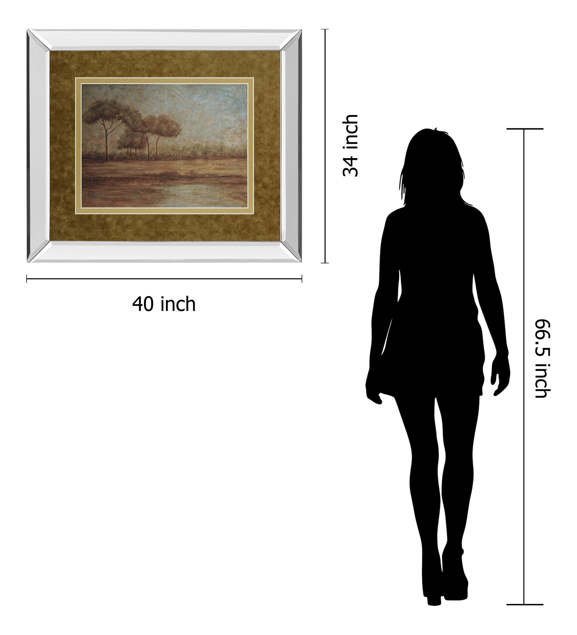 Woodland Sanctuary By Veronica Faust - Mirror Framed Print Wall Art - Light Brown