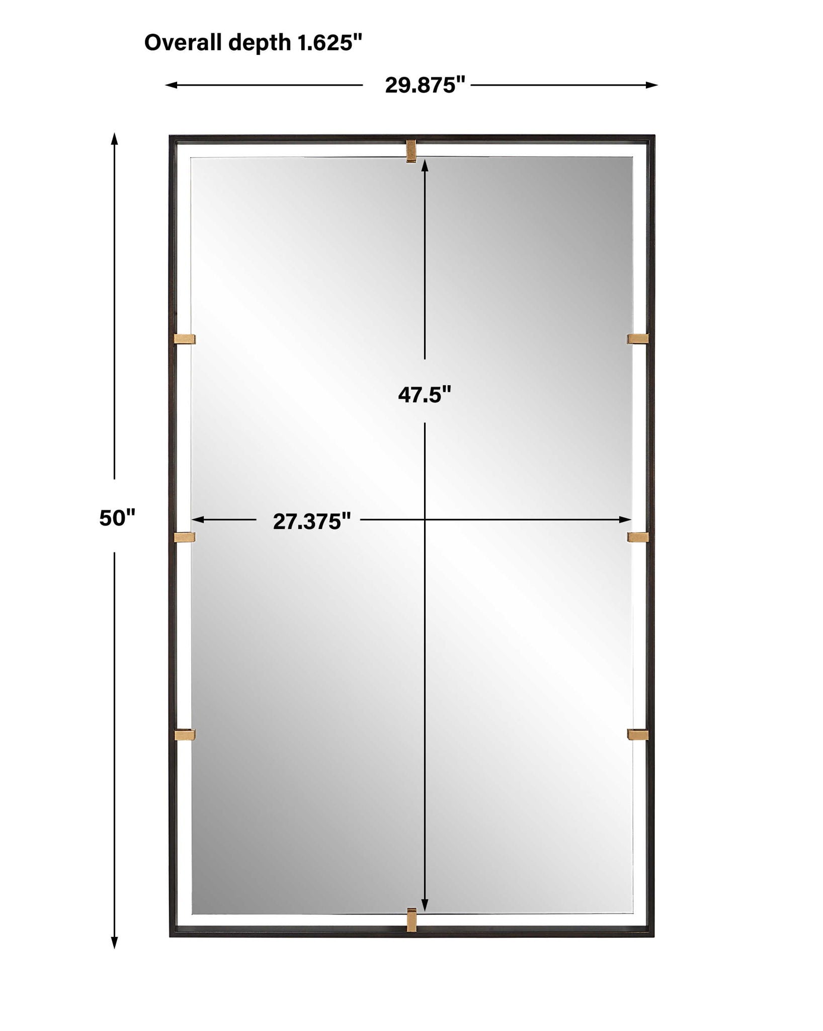 Egon - Rectangular Mirror - Black