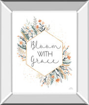 Spring Blooms V By Laura Marshall - Mirror Framed Print Wall Art - White