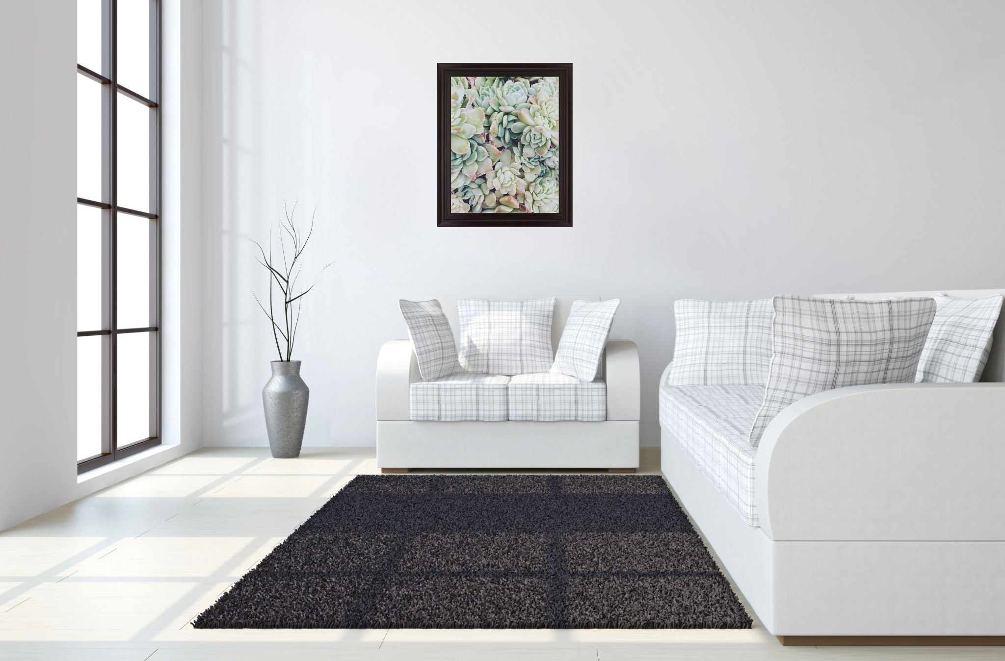 Verdant Rosette Cluster - 28" x 34" Framed Wall Art - Green