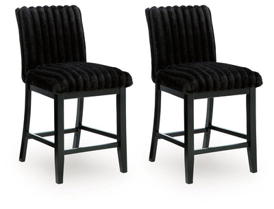 Mervannie - Upholstered Barstool (Set of 2) - Black