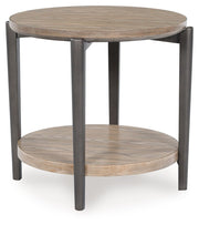 Dyonton - Round End Table - Light Grayish Brown