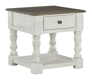 Havalance - Square End Table - White / Gray