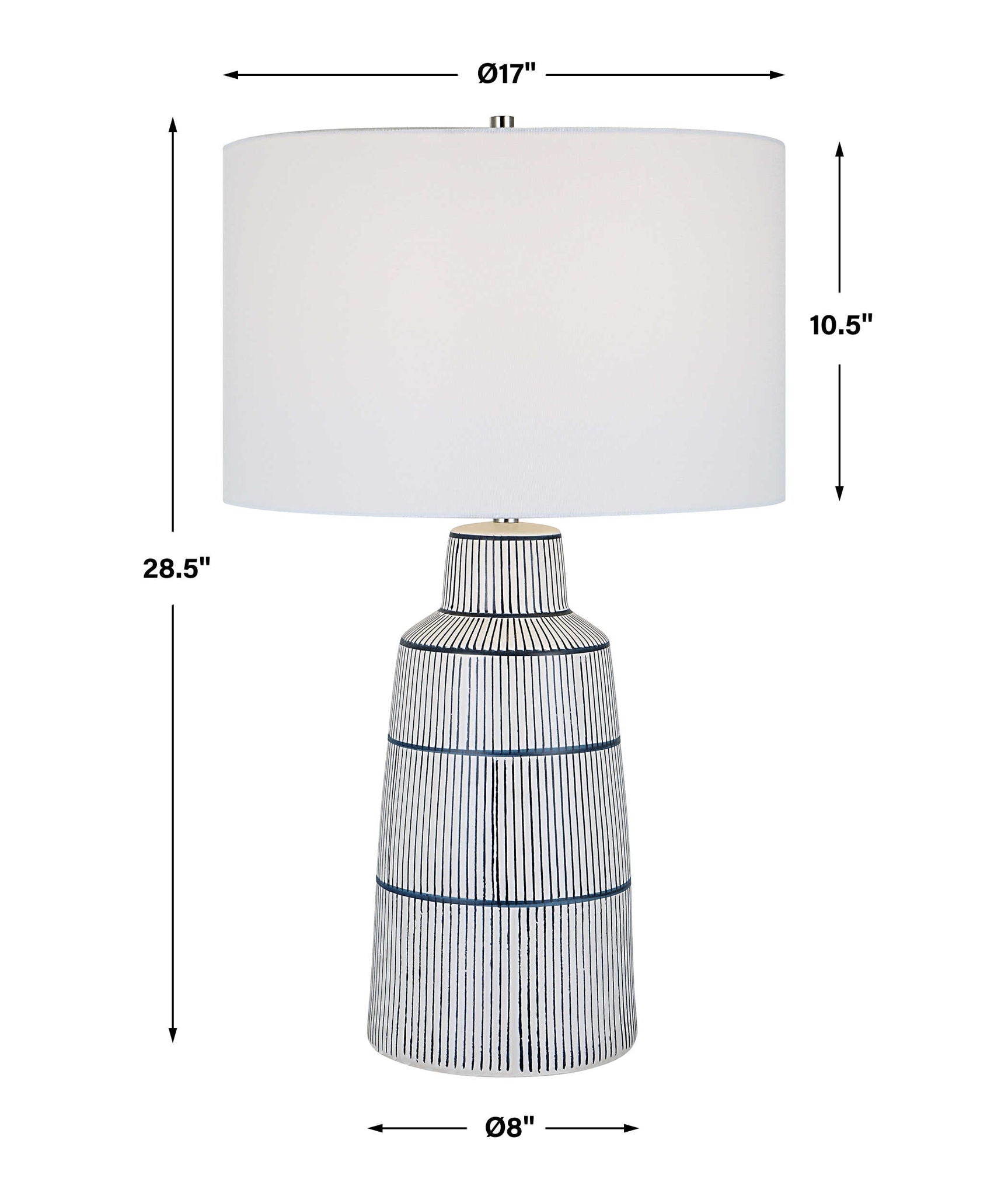 Breton - Nautical Stripe Table Lamp - White