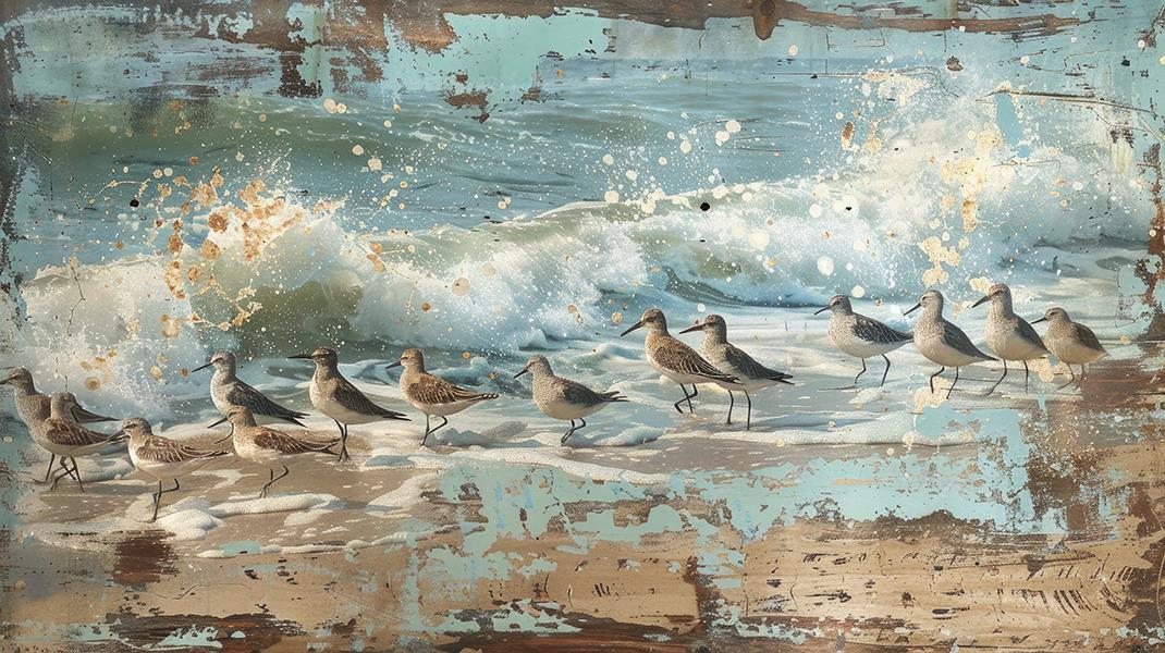 Mess On The Beach (Framed) - Light Blue