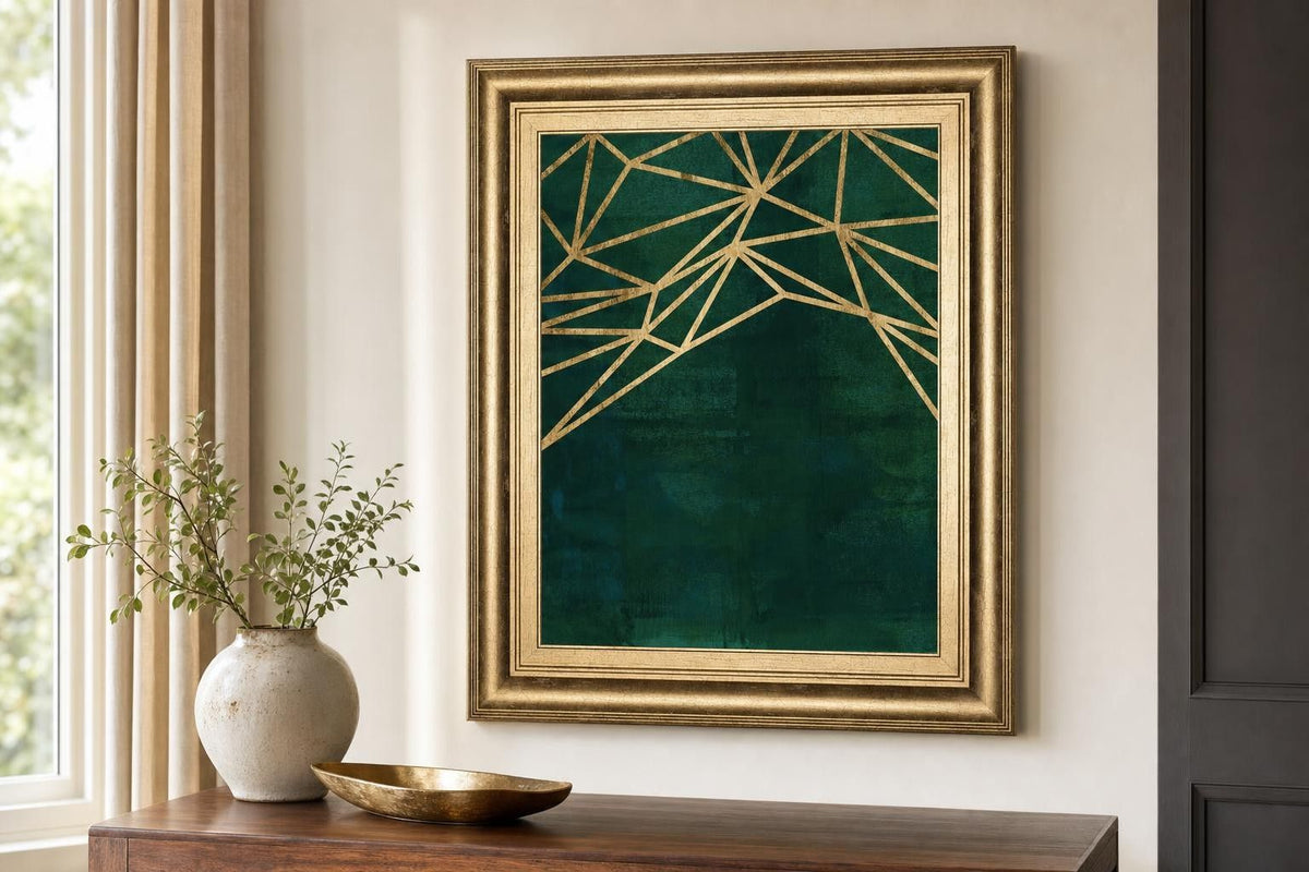 22x26 Jungle Web I By Jacob - Dark Green