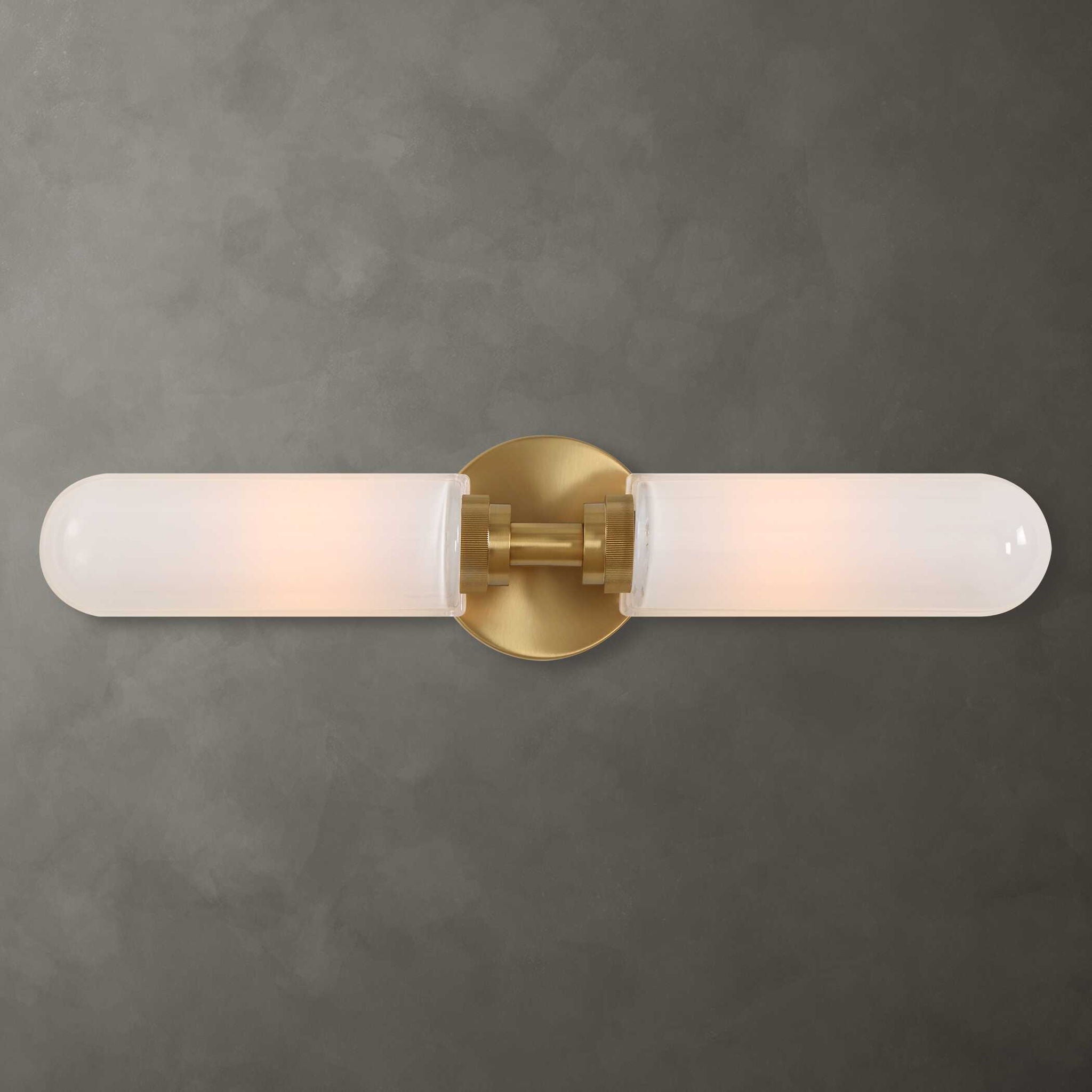 Wellsville - 2 Light Brass Sconce - White / Gold