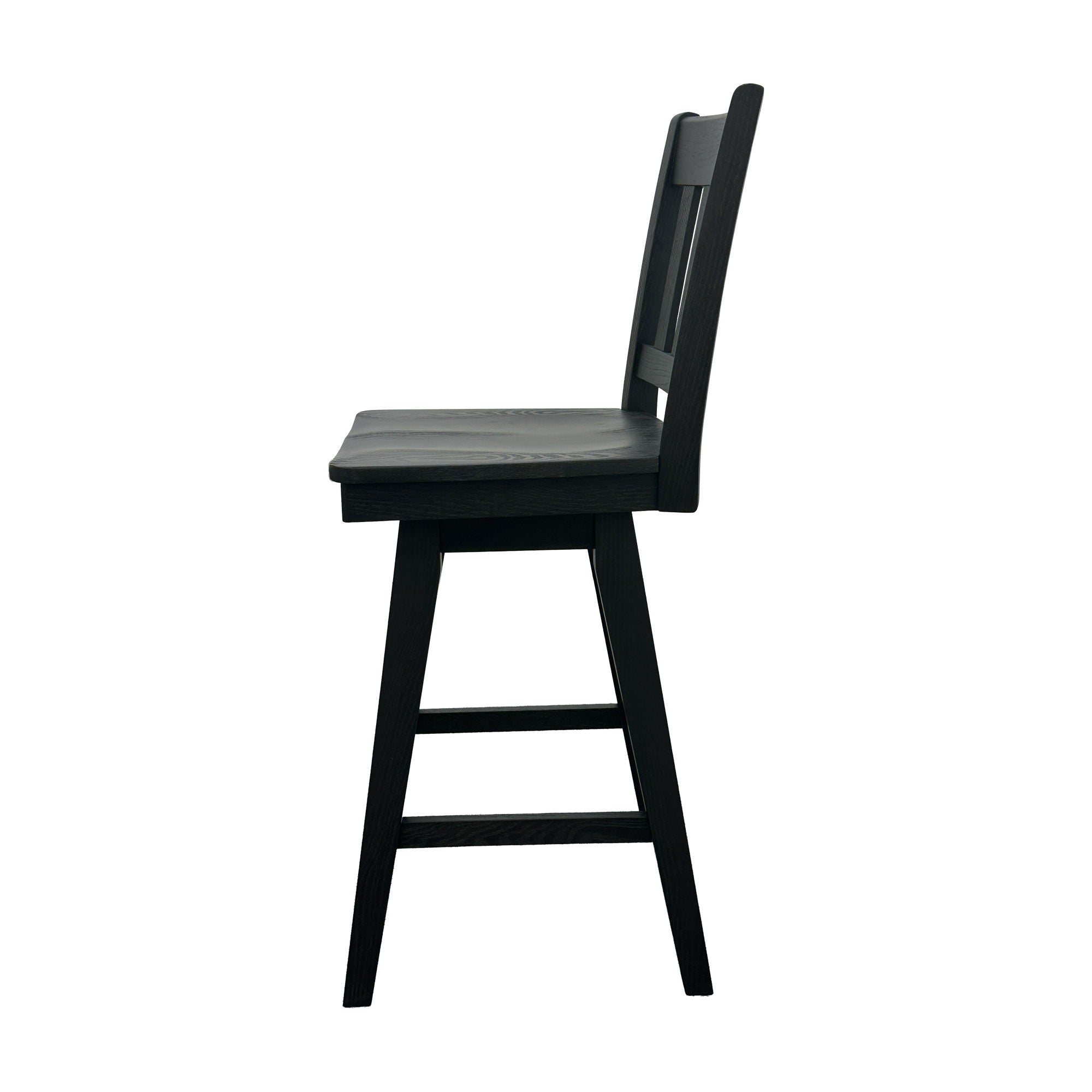 Wooden Barstool With Slat Back