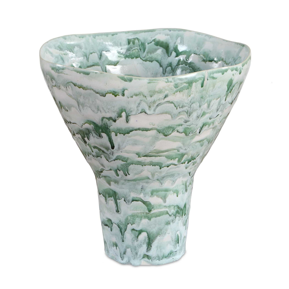 Jameis - Ceramic Watercolor Vase - Blue,Green,White