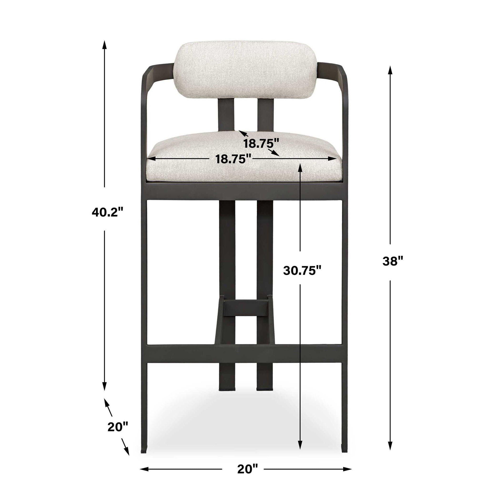 Kalmar - Outdoor Bar Stool - Black / White