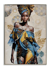 Regal Azure Radiance - 28" x 40" Framed Wall Art - Blue