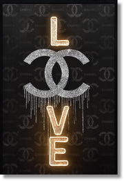 Glowing Urban Glam - 33" x 48" Framed Wall Art - Black