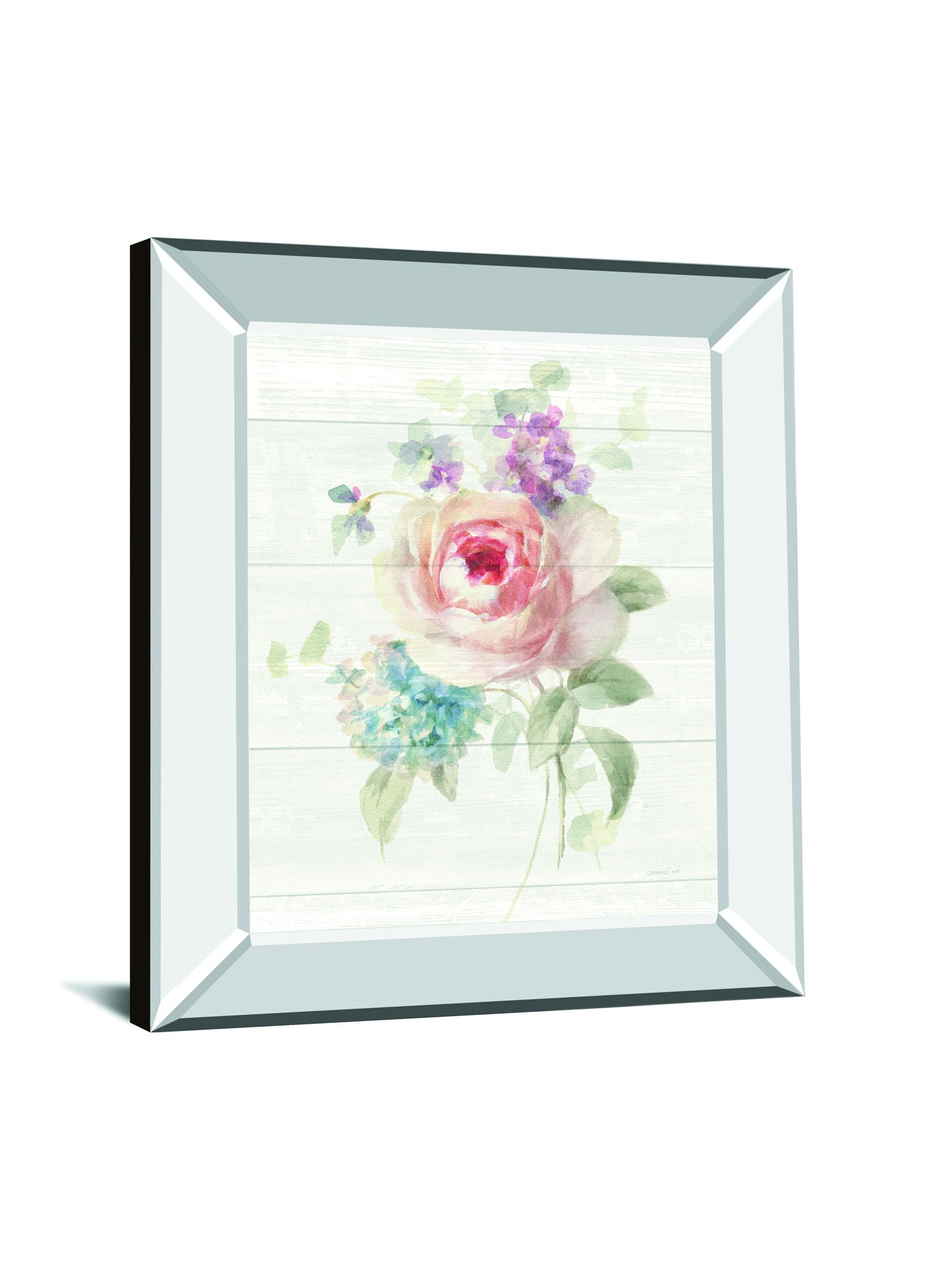 Cottage Garden III Shiplap By Danhui Nai - Mirror Framed Print Wall Art - White