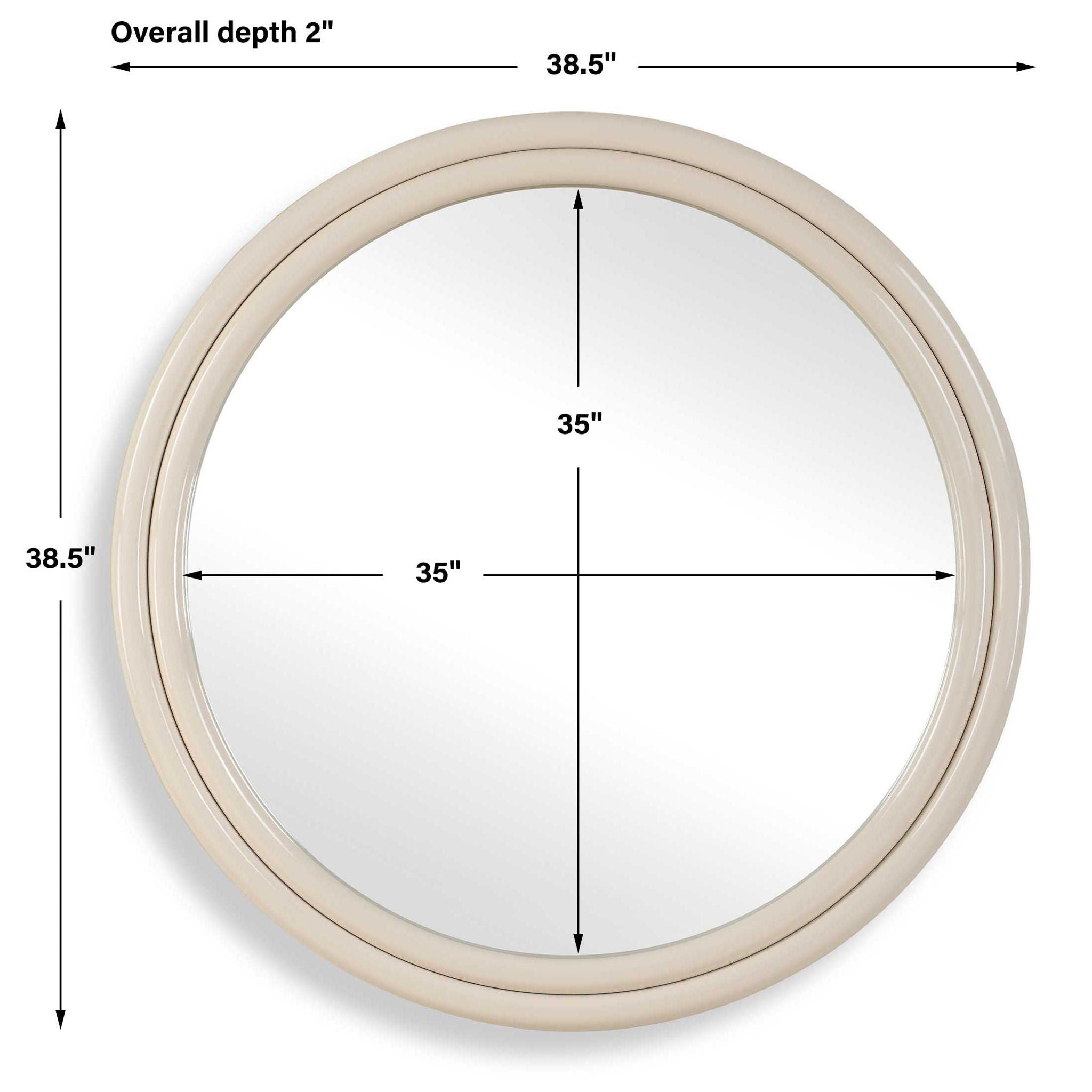 Florian - Warm White Round Mirror - White