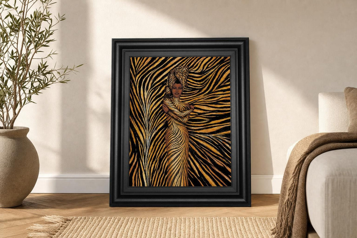 22x26 Tiger Inspired Fashion By Dexter Griffin - Yellow